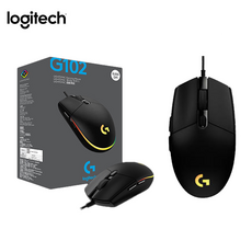 로지텍 G102IC 2세대 LIGHTSYNC 게이밍 유선마우스, MU0054, 블랙