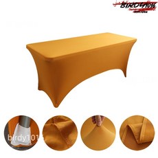 BIRD1016 彈性滌綸長條桌布, 1個, 老金色,6尺（183*75*75cm）