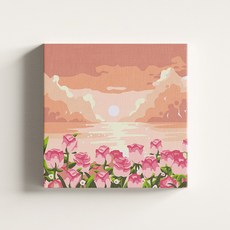 diyee 피포페인팅 명화 그리기 20x20cm, 1개, W132 핑크해변