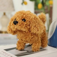 電動寵物狗 兒童電動狗狗玩具 可愛毛絨玩具 玩具狗狗走路會叫 智能仿真狗 安撫玩具 男孩女孩禮物 益智玩具 彩盒, 高顏值泰迪, 1個