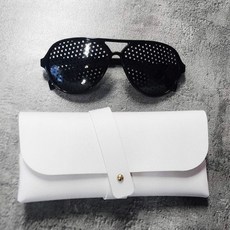 안경케이스 케이스 일반형 핀홀안경 안경파우치 화이트 풀세트, 1개