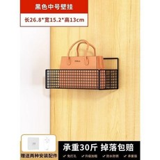 無品牌 門後掛鈎置物架 門上掛衣架, 黑色單層小號[櫃側款], 1個