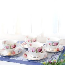 BELUZ CASA 玫瑰花圖案咖啡杯組, 混色​, 1組