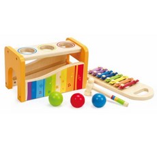 德國Hape多功能敲琴台 音樂玩具 敲琴 敲敲球 木質多功能敲琴台 木製音樂玩具 多樂器玩具 啟蒙玩具, 1個