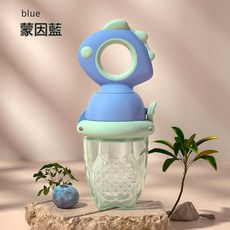 兒童食品級矽膠可推進式咬咬樂 輔食水果牙膠 嬰兒咀嚼玩具, 蒙因藍 - 中號, 1個