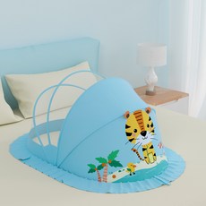 嬰兒牀蚊帳兒童可摺疊寶寶蚊帳罩蒙古包無底免安裝防蚊罩直銷, 小老虎小樹鴨子