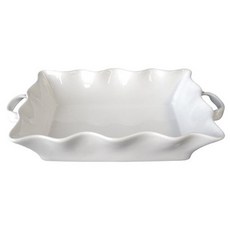 비아 물결무늬 사각 베이커 접시, White, 1개