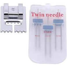 브라더 재노메 가정용 미싱용 트윈 스트레치 머신 더블 핀 및 니들 1세트