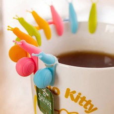 에브리샤인 달팽이 티백걸이 티백홀더 티백트레이 6종, 레드+옐로우+스카이+그린+오렌지+핑크, 12개