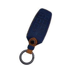 제네시스 8버튼 (호환) 가죽 스마트키케이스, 네이비, 1개