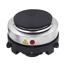 500W 전기 싱글 버너 쿡탑 5단계 온도 조절 주철 가열판 전기 스토브 (주방 및 캠핑용)