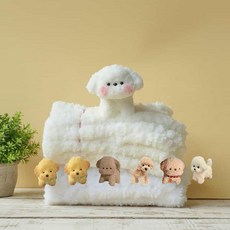 INSAVII 인형 만들기 키트 핸드메이드 DIY 수공예 봉제 애착 선물용 귀여운 디자인 초보자용, 화이트강아지