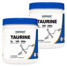 nutricost 牛磺酸補充粉 無調味 無麩質, 250g, 2罐