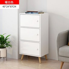 貓嶼 簡易落地書架 臥室學生置物架 多層書櫃 家用客廳兒童簡約儲物收納櫃, 40厘米暖白色---爆款迴歸