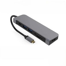 Soodatek Type-C 全功能鋁合金轉接器 轉接器 筆電轉接 TypeC轉接 macbook轉接 記憶卡讀卡槽, 1個, 鋁合金, SCDHU-ALPDSI