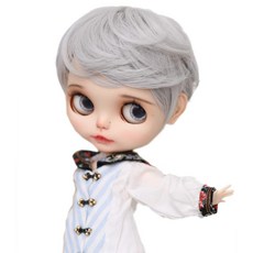 Linfairy 9-10 inch Doll 인형 가발 (실버 그레이)