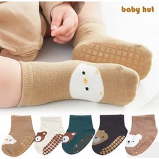 베이비헛 논슬립 동물 스트라이프 양말 5종세트/ 유아 아기 데일리 삭스