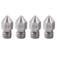 4pcs Sharp MK8 Stainless Steel Nozzle 0.2-0.5mm for CR10 Ender 3 V2 Pro 5Prusa i3 3D Printer