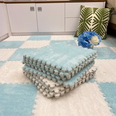 [8종] 층간소음 걱정없는 1cm 두께 부드러운 프리 퍼즐 매트 10개 1세트, 스카이블루5P
