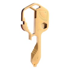 多功能鑰匙工具 24合1 不鏽鋼戶外便攜工具 迷你鑰匙圈配件, 1個, 金色盒裝