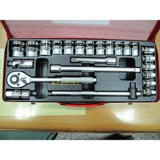 手工具套筒組 1/2吋 24件式 (含棘輪板手、接桿、萬向、板桿) 台灣製造, 1個