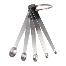 BERYLER 미니 계량 스푼 세트 블랙 실리콘 손잡이가 달린 작은 스테인리스 스틸 티스푼 소량의 건조 또는 액체 성분 및 향신료에 적합 1/64 1/32 1/16 1, 1, Black, 1개