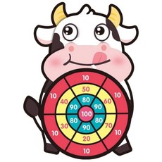 可愛熊貓造型黏黏球飛鏢靶，兒童安全玩具，室內戶外親子互動遊戲，訓練手眼協調, 牛款, 1個