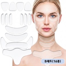 실리콘 주름방지 주름개선 실리콘 패치 패드, 1개, 16개입