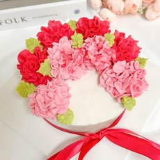 하남 앙금 플라워 떡 케이크 어버이날 스승의날 카네이션 크레센트 떡 케이크 (미니 1호 2호), 300g, 1개