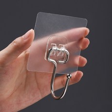 투명 후크걸이 벽면옷걸이 무타공 가방걸이 다용도걸이 벽고리, 고급형 골드, 1개