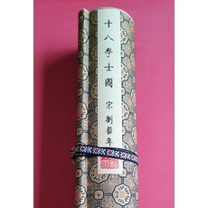 劉松年十八學士圖卷 絹本微噴複製裝裱手卷, 參考詳情頁