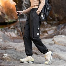 機能運動戶外休閒工裝褲 登山褲 防水寬鬆男女褲