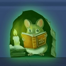 학용품 모음 고급 야광 쥐구멍 스티커 독서하는 쥐 학교 어린이집 유치원 선생님 학생 준비물, 1개