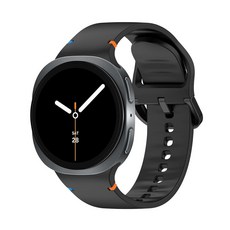 BandRain 삼성 갤럭시 워치 8 밴드 40mm 44mm 갤럭시 워치 8 클래식 밴드 46mm와 호환되는 실리콘 밴드 방수 소프트 손목 밴드 스포츠 스트랩 갤럭시 워치, 블랙