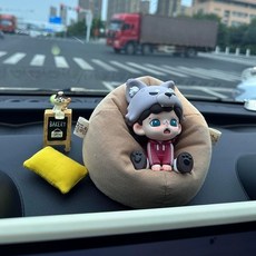 棉花娃娃沙發 棉花娃娃掛件 娃用沙發bjd小布草莓熊玩偶手辦專用小沙發場景布置車載好物套裝 微型家具 微縮沙發, 1個, 土黃色,圖片同款四件套組合