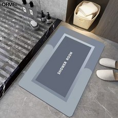 DFMEI 浴室地墊吸水防滑墊子衛生間廁所門口軟硅藻泥洗手間速幹腳墊地毯, 1個, SHOWER ROOM—藍色