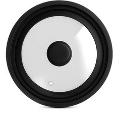 Modern Innovations 범용 뚜껑2개 세트 17.8~30.5cm7~12인치 조리기구에 적합 실리콘 교체용 팬 뚜껑 프라이팬 냄비 프라이팬 주철용 유리 상단, Black 1 Count