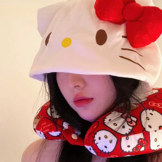 장거리 여행용 헬로키티 캐릭터 U자형 목 베개 비행기 기내용 필수템 추천, [01] 레드 키티