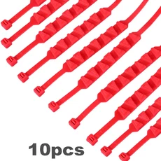 체인 10PCS 오토바이 스노우 재사용 가능한 타이어 안티 슬립/스키드 겨울 비상 안전 벨트 모토 액세서리, Red 10pcs, 1개