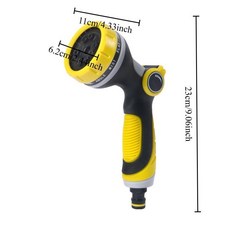 정원 물주기 물총 다기능 샤워기 도구 자동차 세척 휴대용, 1개, 3. Yellow