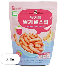 맛있는풍경 유기농 쌀스틱, 딸기, 30g, 3개