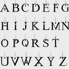 단어 음악 블랙 펜던트 램프 침실 책방, 4. A-Z Words