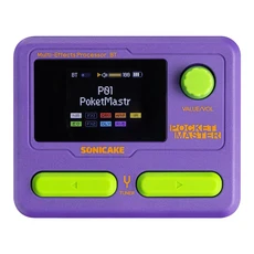 SONICAKE Pocket Master 다채로운 케이스 기타 앰프 100 멀티 이펙트 페달 APP 제어 1.77 LCD 화면 내장 배, 03 Purple