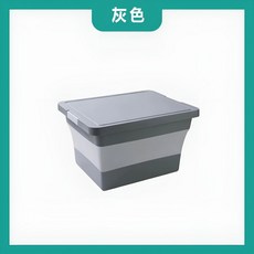 帶蓋折疊收納箱 省空間, 1個, 灰色 帶蓋折疊收納箱