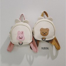 루봄 유아용 귀여운 캐릭터 백팩 안전 스트랩 미아방지가방, 1개, Pink Bunny