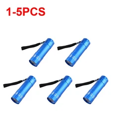 휴대용 미니 알루미늄 다기능 9LED 손전등 토치 라이트 포켓 램프, 01 Blue, 1개