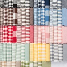 면 체크원단 20수 선염 해지 무지 스트라이프 깅엄 체크 천 75종, 블랙0.2cm체크[103], 1개