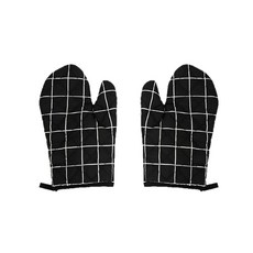 터틀보나 두꺼운 주방 안전 열차단 오븐장갑, 1세트, 블랙