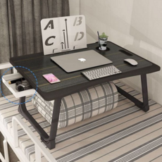 접이식 베드 테이블 간이 식탁 컴퓨터 좌식 베드 테이블 이동식 1인용 수납장 노트북 틈새 소파 서랍, 기본 테이블 오크