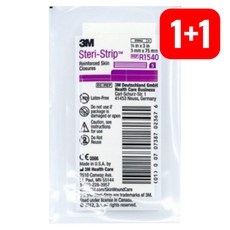 [진솔][1+1] 당일발송 3M 스테리 스트립 1540 의료용 피부봉합 테이프 1+1 (10스트립) R1540 흉터밴드 상처 스테리스트립 제왕절개 상처봉합 3x75mm, 1개입
